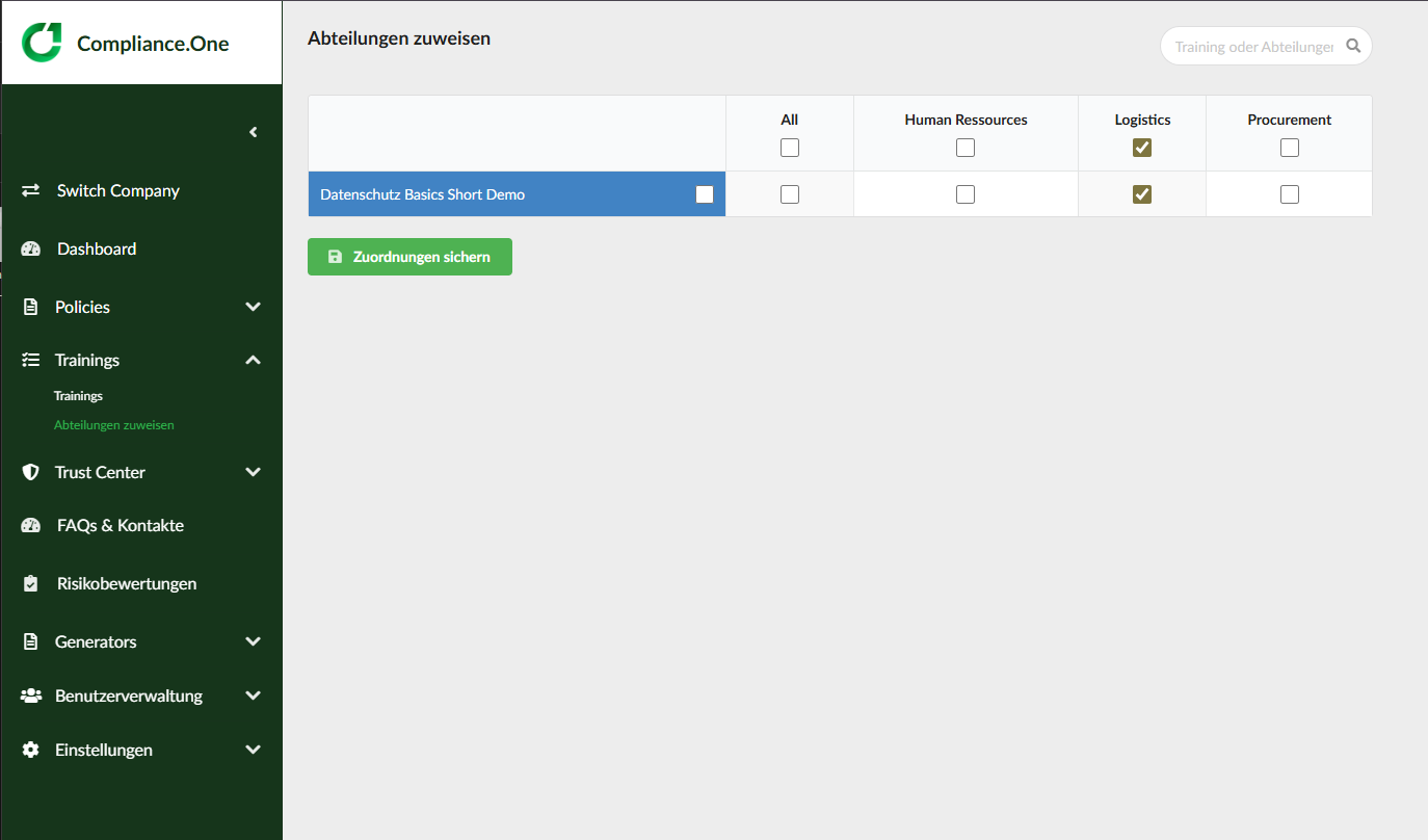 admin_trainings_assign Screenshot Manage Employees