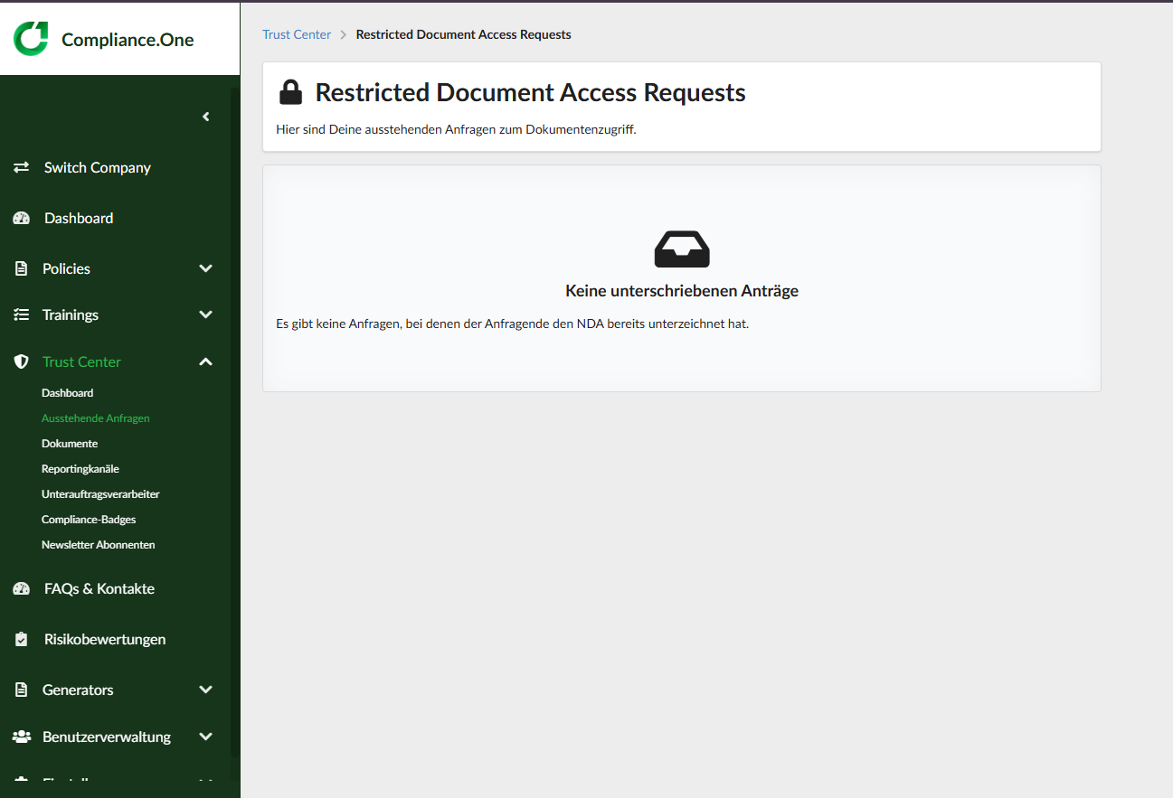 admin_trust-center-docu-sign Screenshot Plattform